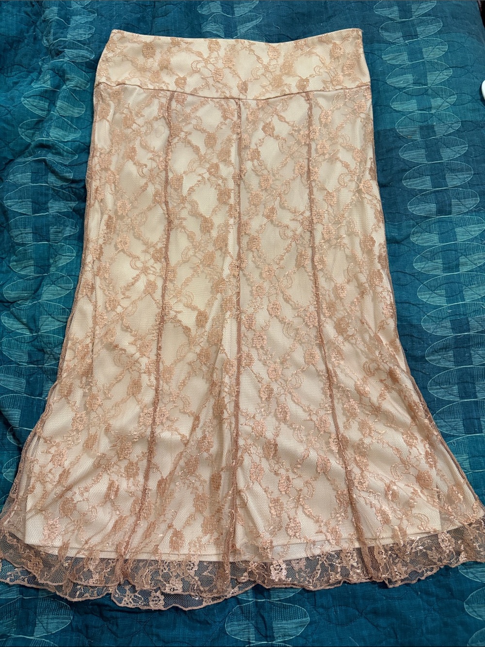 Worthington Gold Lace Midi Skirt